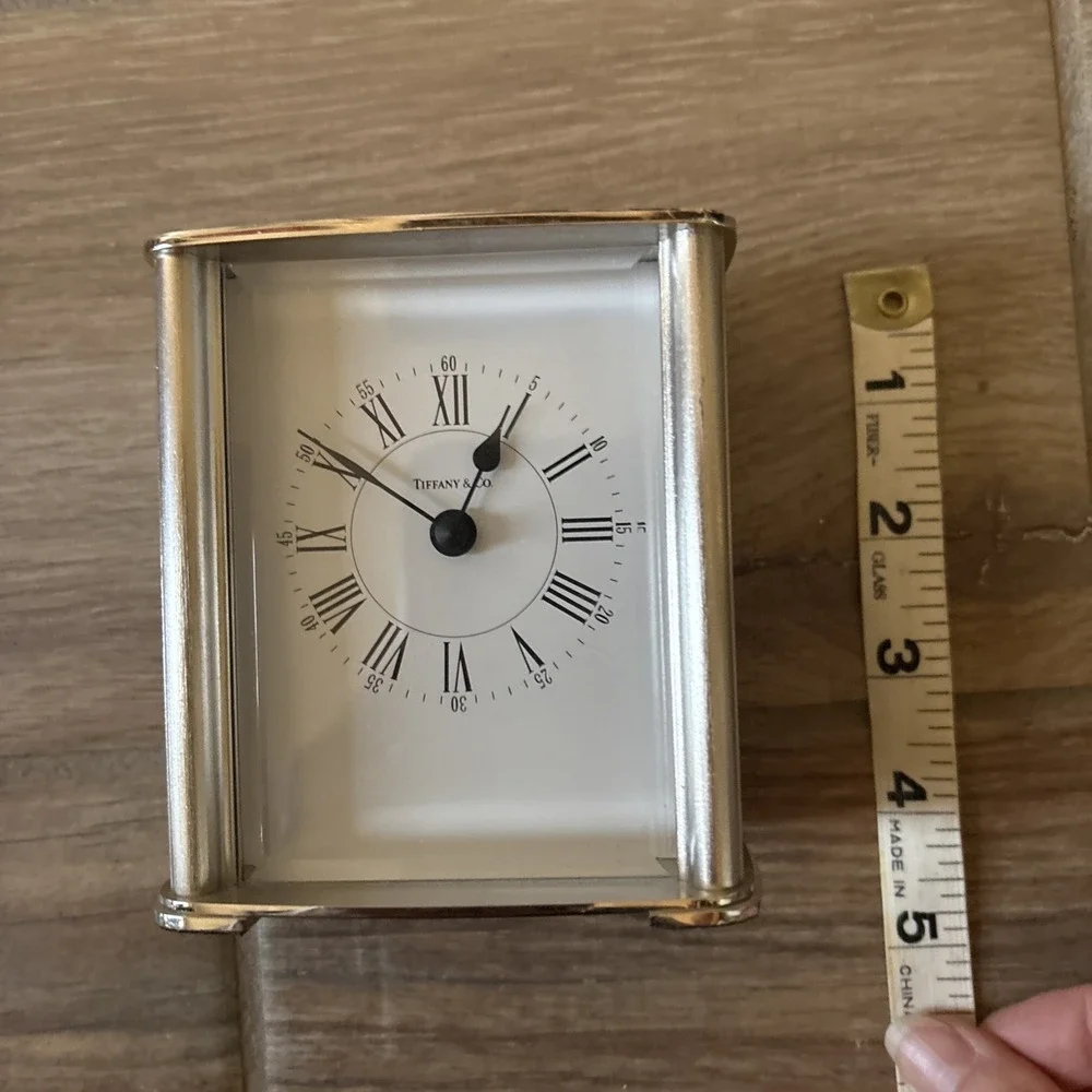 Tiffany & Co. Table Desk Clock Working Quartz Germany Inscribed on Top